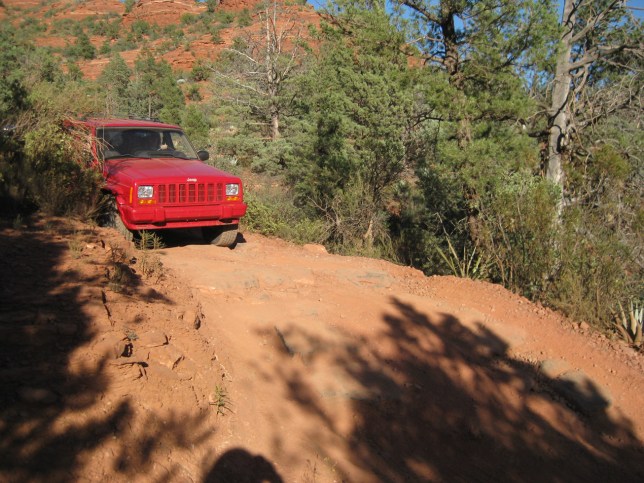 Red Jeep 4 Wheeling