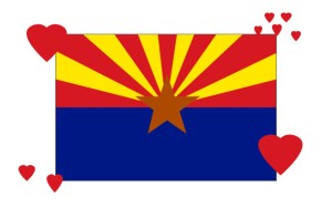 Arizona Flag with Hearts