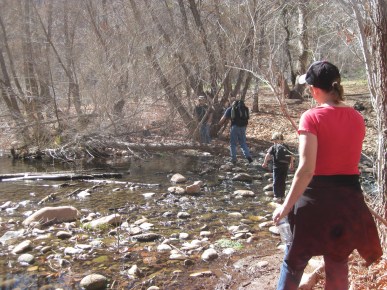 People Crossing the Creek
