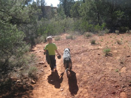 Little Friend and Bongo walking together
