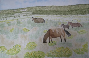 Painting of Horses on the Reservation