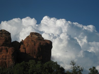 Thundercloud behind Coffee Pot Rock