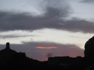 Sedona Sunset with Jet Trail