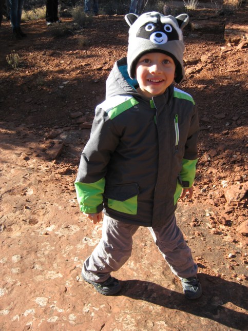 The boy with the raccoon hat