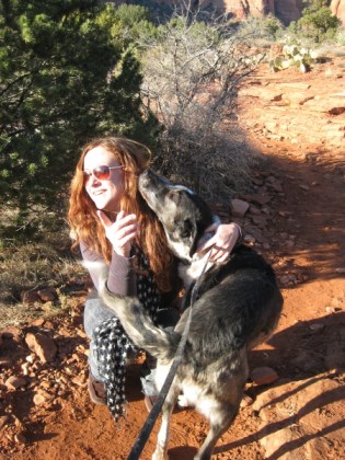 Bongo giving his new friend kisses