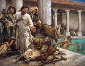 Jesus healing at the Pool of Bethesda