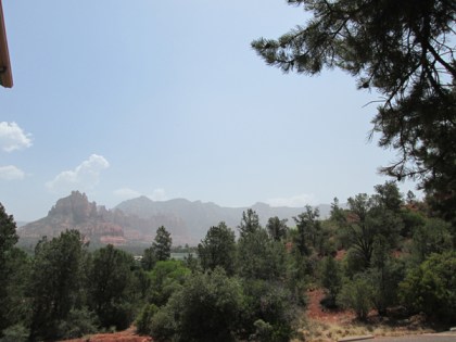 Sedona Red Rocks in smoky haze