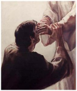 Jesus healing a blind man