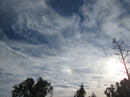 Clouds with sun dog