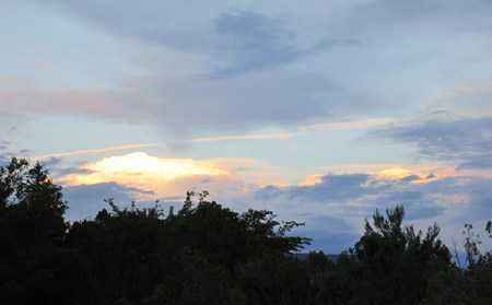 Clouds lit by the setting sun