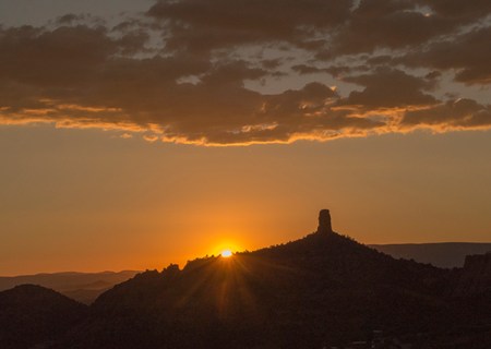 Chimney Rock at sunset